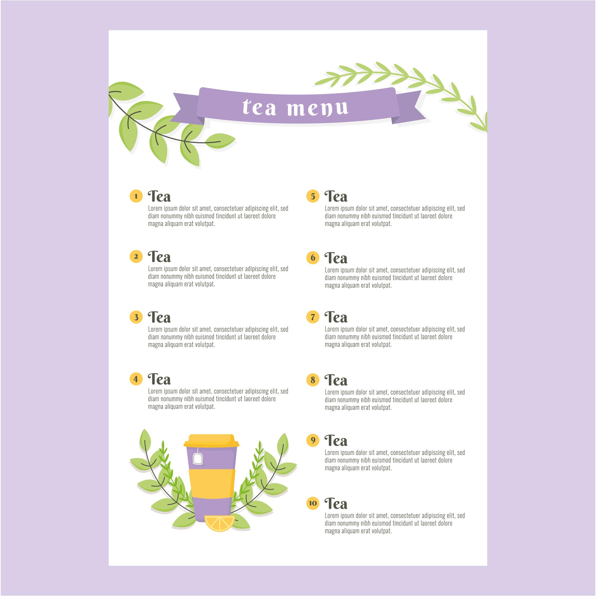 Workshop notes and sample menu